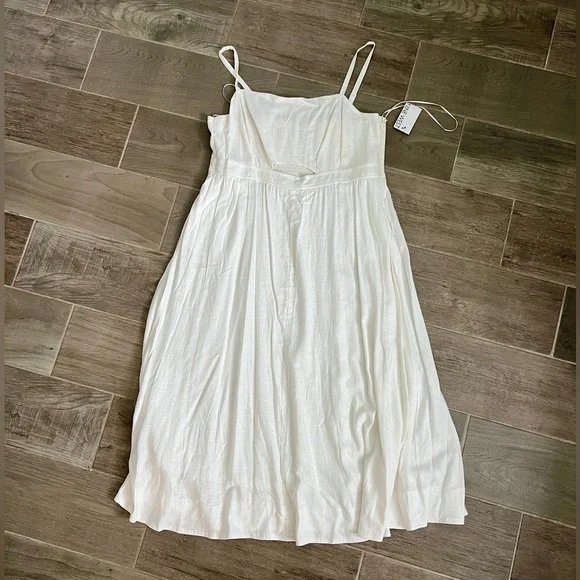 Nine West | Dresses | Nine West Cream Smocked Cutout Midi Dress | Poshmark